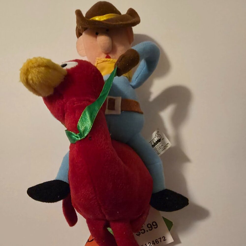 Rudolph Misfit Cowboy on Ostrich beanie plush, CVS, Stuffins, NEW w/tags, 10"